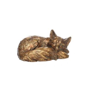 Antique Gold Sleeping  Fox - 17cm