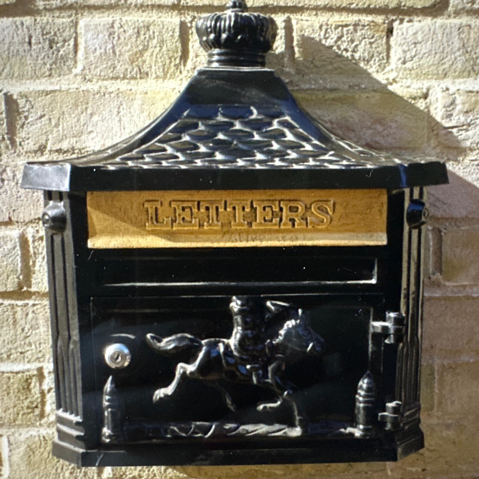 Aluminium Wall Postbox - Black - Image 2