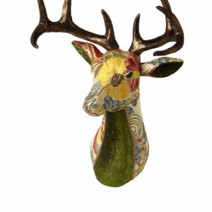 Stags Head In Patterned Fabric