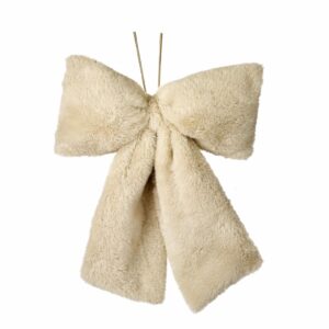 Cream Fur Bow