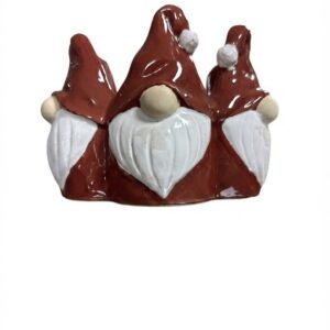 Red Ceramic Gonks Tea Light Holder