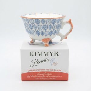 Kimmy B Teacup Lennie Refillable Candle - Fragrance L'amour